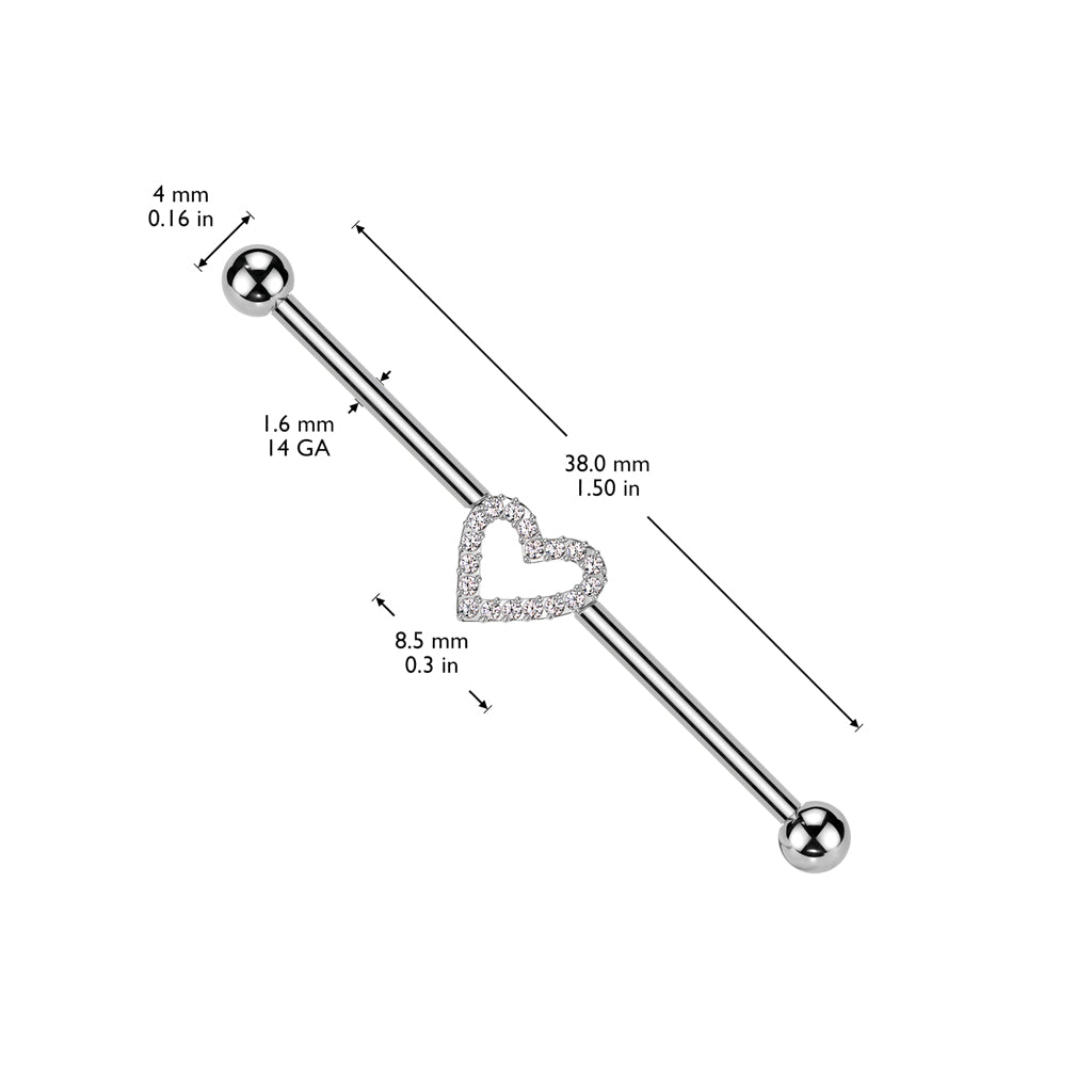 Titanium industrial jewelry, Lovelush Titanium heart-shaped industrial jewelry (gold)
