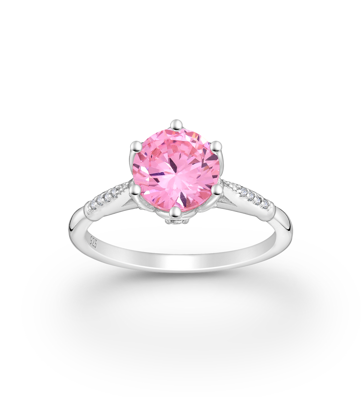 PREMIUM COLLECTION | Evelynne Rose – vaaleanpunainen hopeasormus