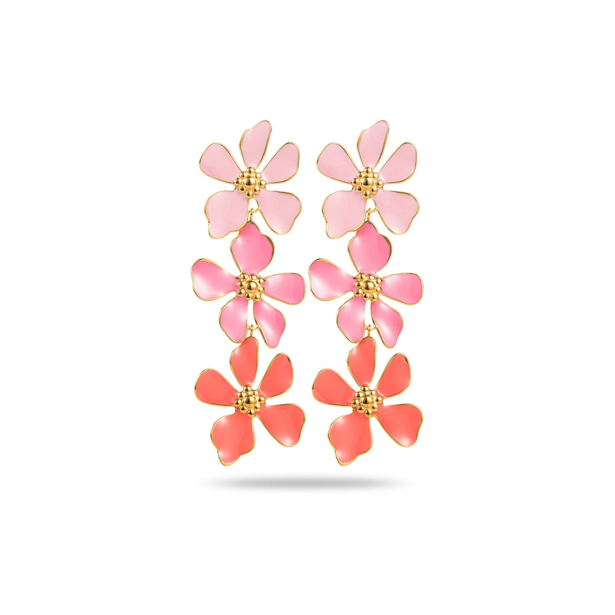FRENCH RIVIERA | Sunset Bloom statement earrings with floral decoration