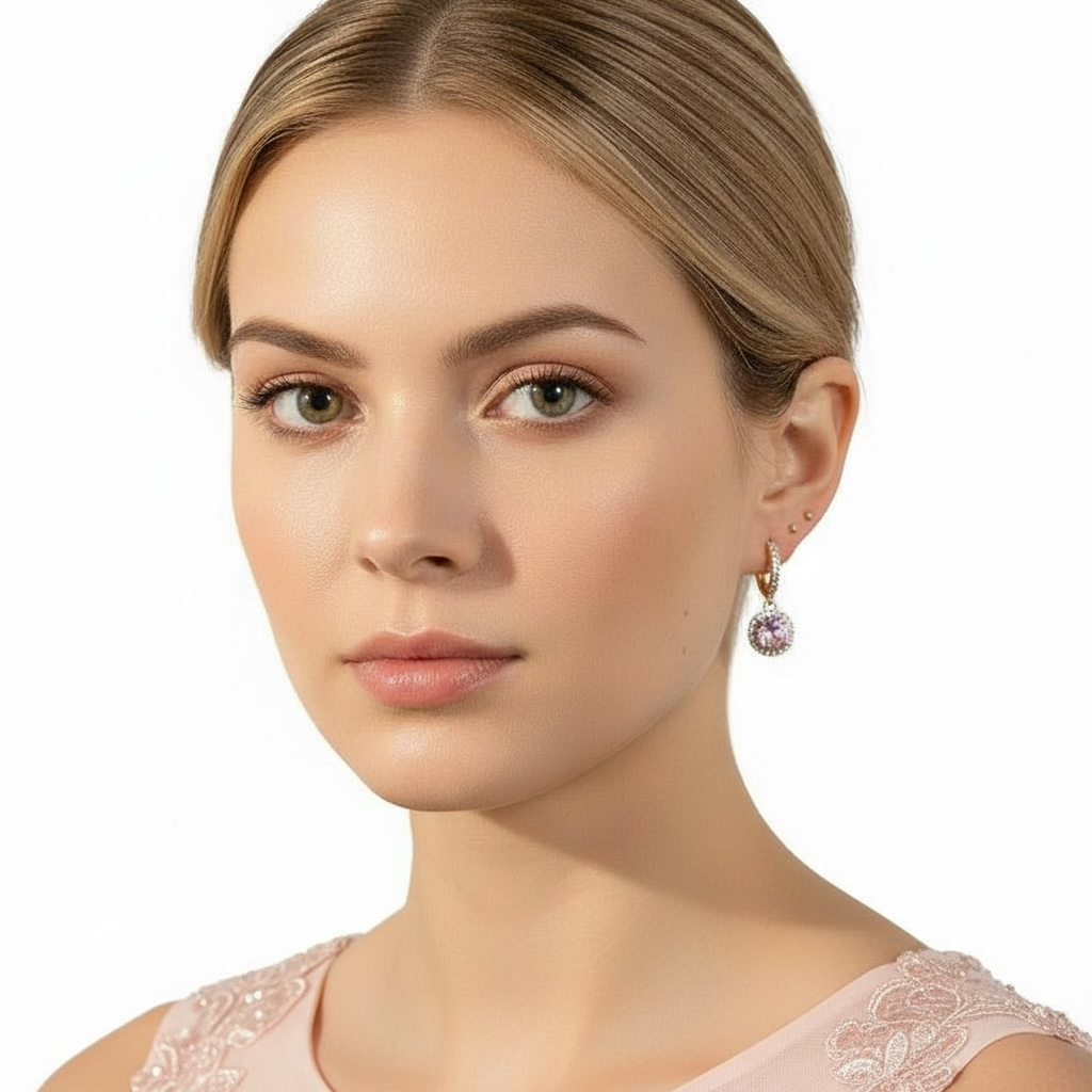 FRENCH RIVIERA|Viola Earrings -vaaleanpunaiset juhlakorvakorut
