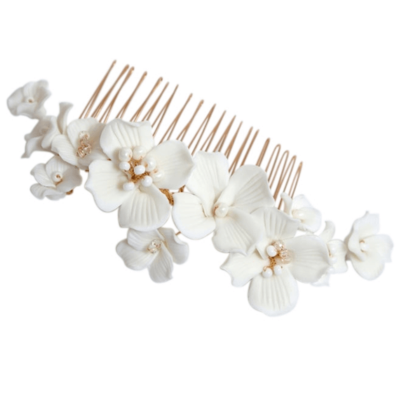 ATHENA BRIDAL | Noémie -kukkakoristeinen hiuskoru (kulta)