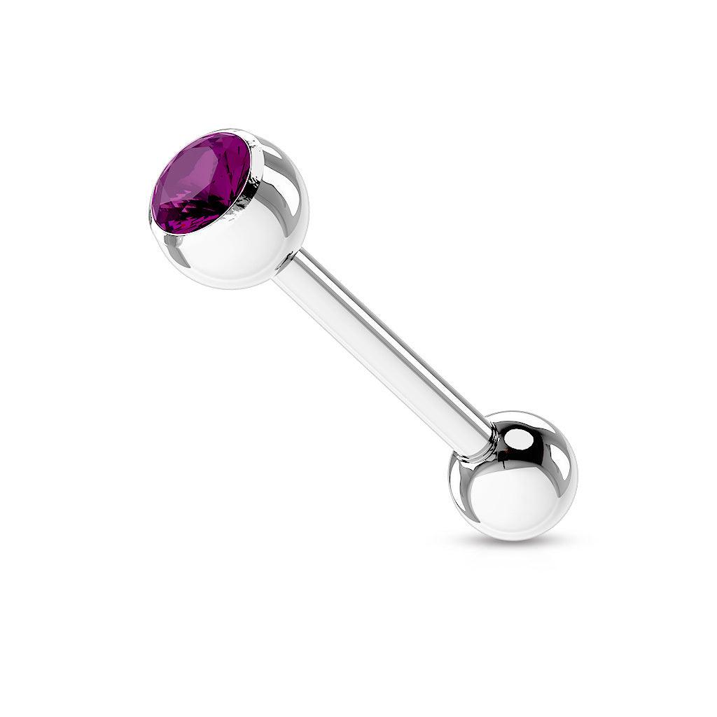 Kielikoru, Barbell 1,6mm Kristalli (tummanvioletti)