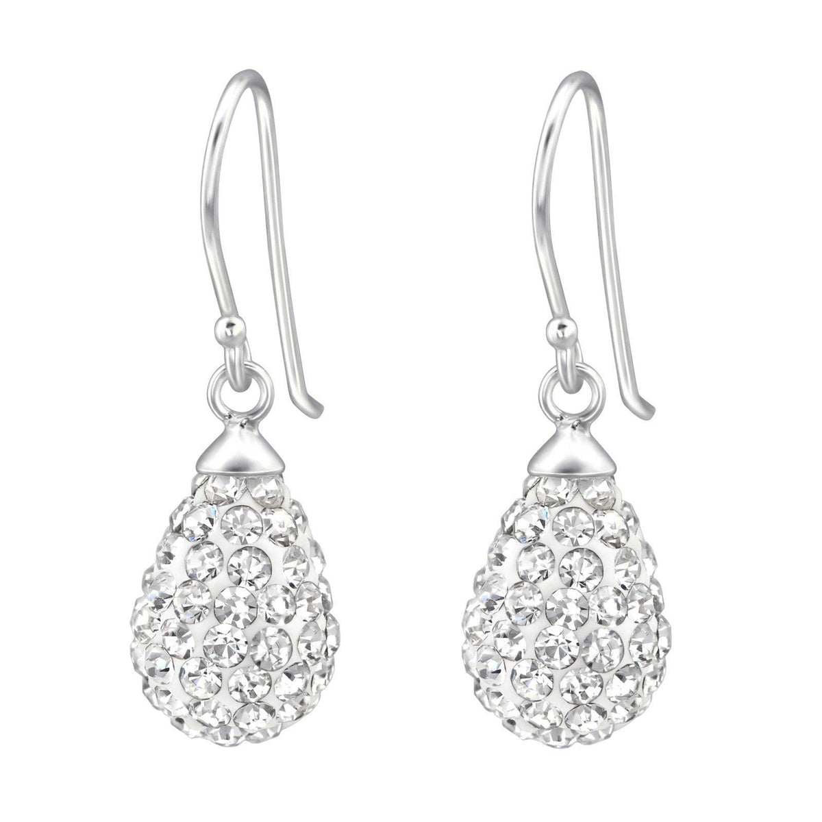 Hopeiset korvakorut, Crystal Teardrop (kirkas pisara)