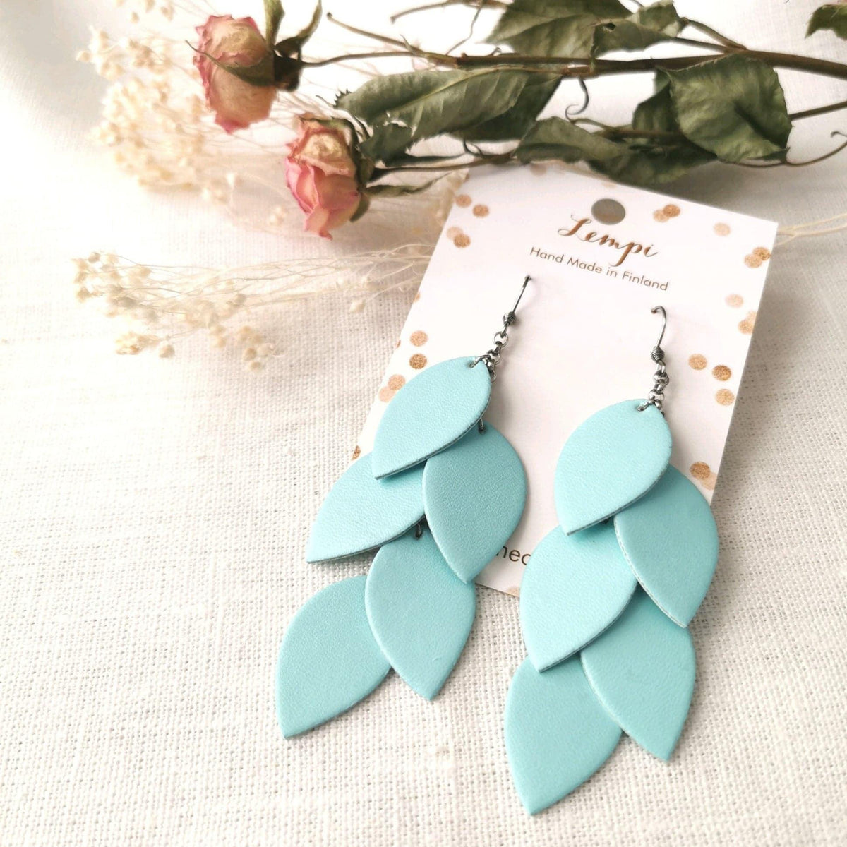 LEMPI earrings, Grain (turquoise)