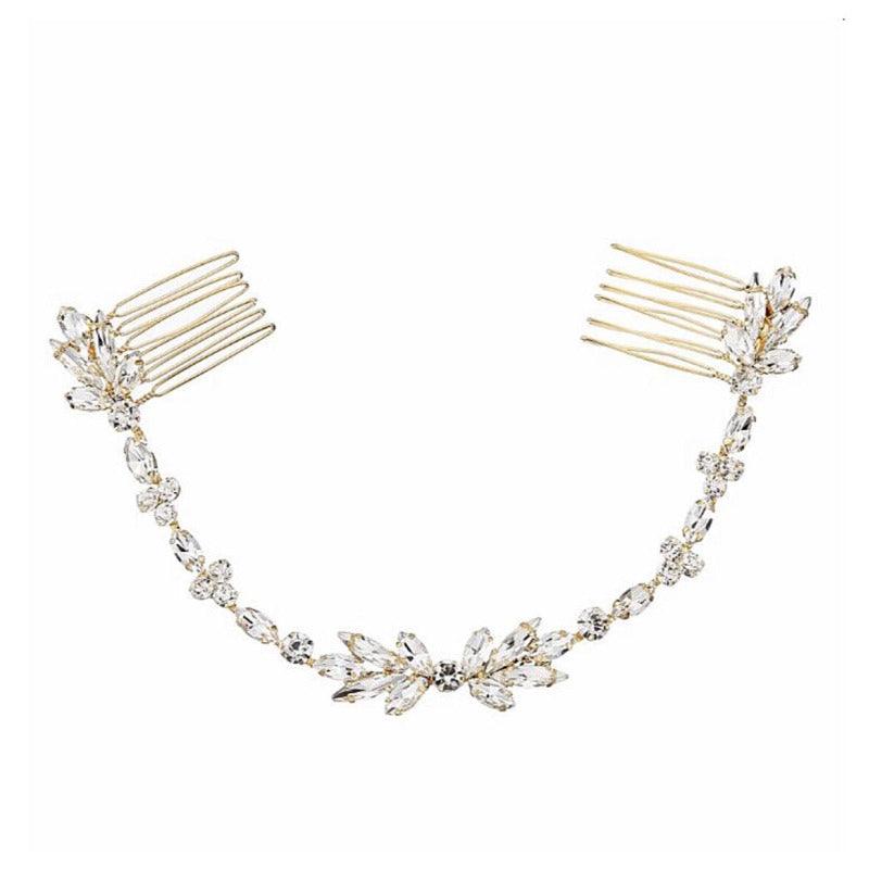 Hair jewelry, ATHENA BRIDAL JEWELERY|Dainty Crystal Vine in Gold