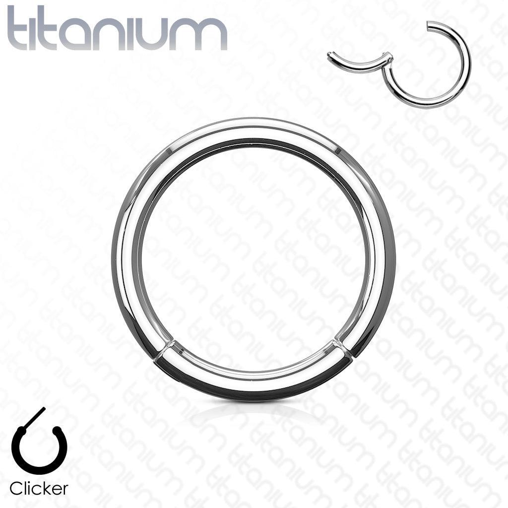 Piercing ring 1mm, Titanium Essential Ring – smooth titanium clicker
