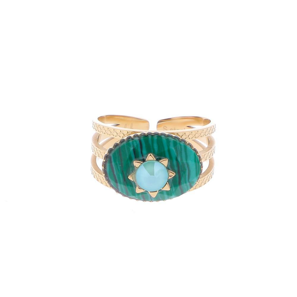 Ring, BOHM PARIS|Bague Inaya avec Malachite