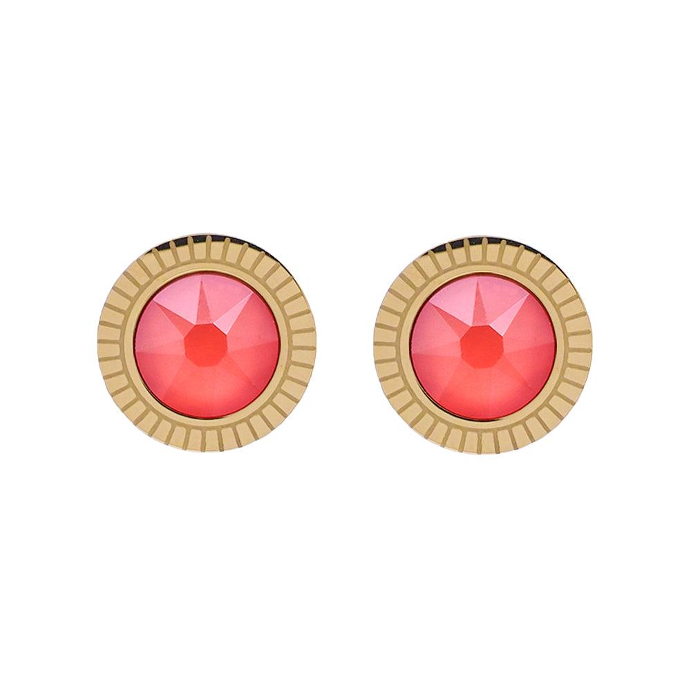 Earrings, BOHM PARIS|Boucles D'oreilles Miel avec Cristal coral