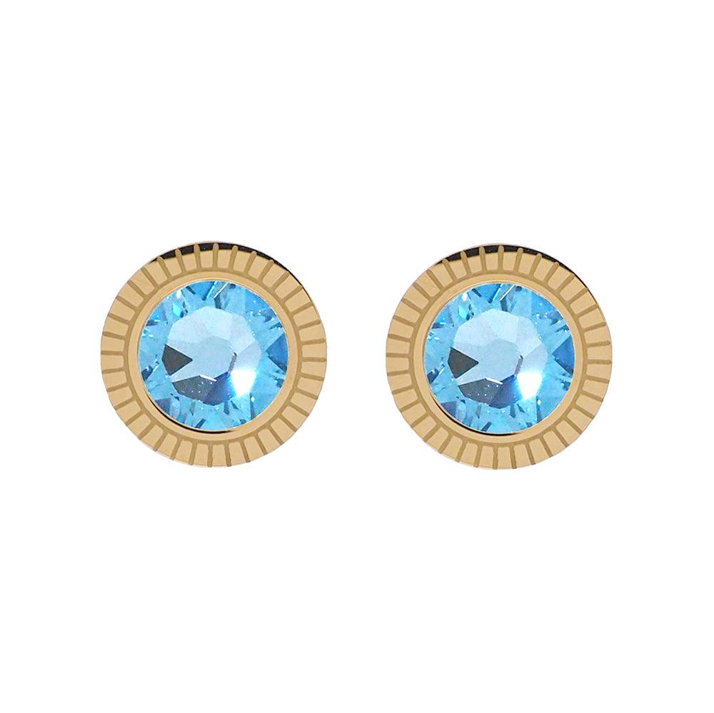 Earrings, BOHM PARIS|Boucles D'oreilles Miel avec Cristal turqoise