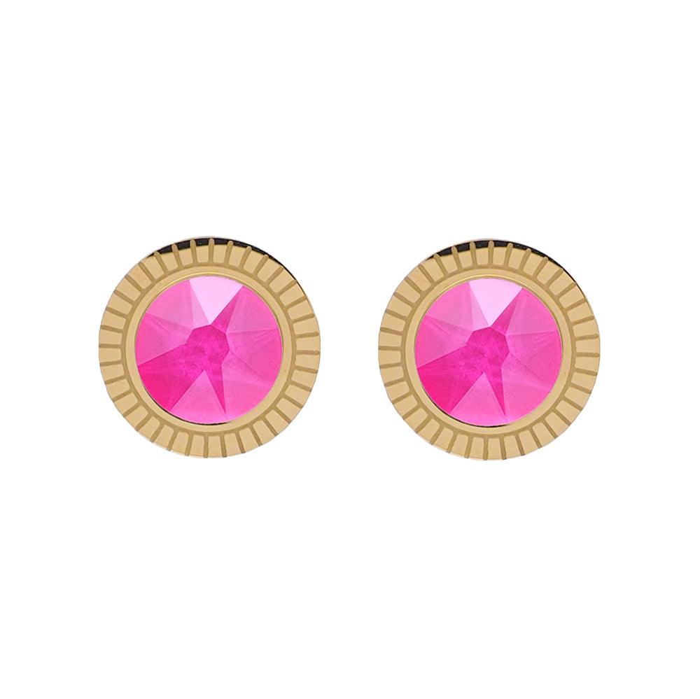 Earrings, BOHM PARIS|Boucles D'oreilles Miel avec Cristal neon pink