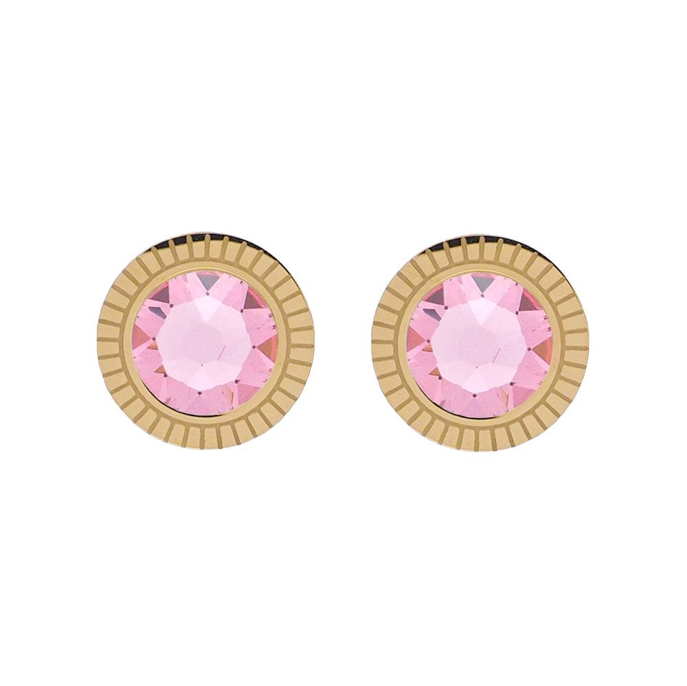 Earrings, BOHM PARIS | Boucles D'oreilles Miel avec Cristal rose