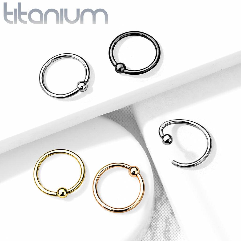 Lävistysrengas 0,8mm, Implant Grade Titanium Bendable Ring in Gold