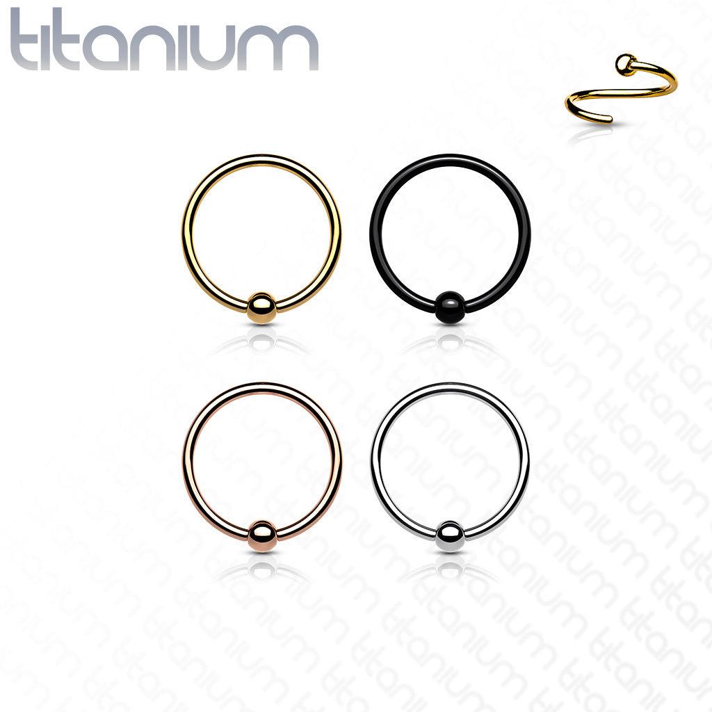 Lävistysrengas 0,8mm, Implant Grade Titanium Bendable Ring in Gold