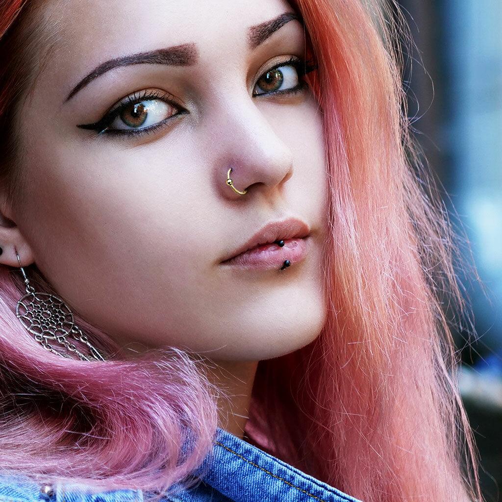 Lävistysrengas 0,8mm, Implant Grade Titanium Bendable Ring in Gold