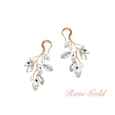 Kristallikorvakorut, ATHENA BRIDAL|Natural  Pearl Twine Earrings in rosegold