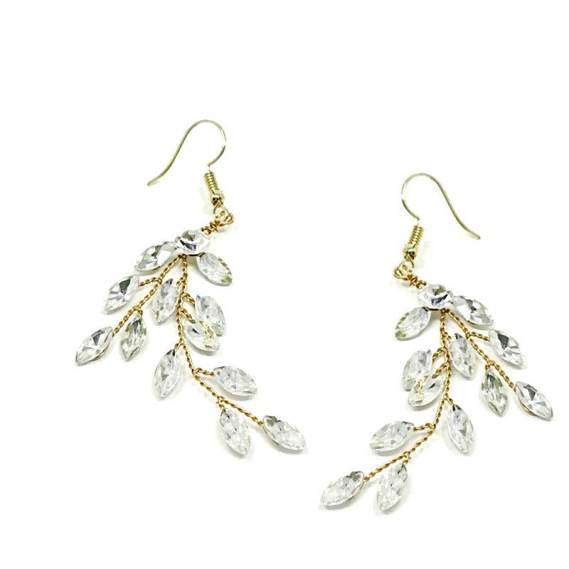Crystal Earrings, ATHENA BRIDAL|Crystal Twine Earrings in gold