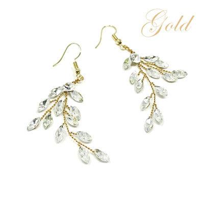 Kristallikorvakorut, ATHENA BRIDAL|Crystal Twine Earrings in gold