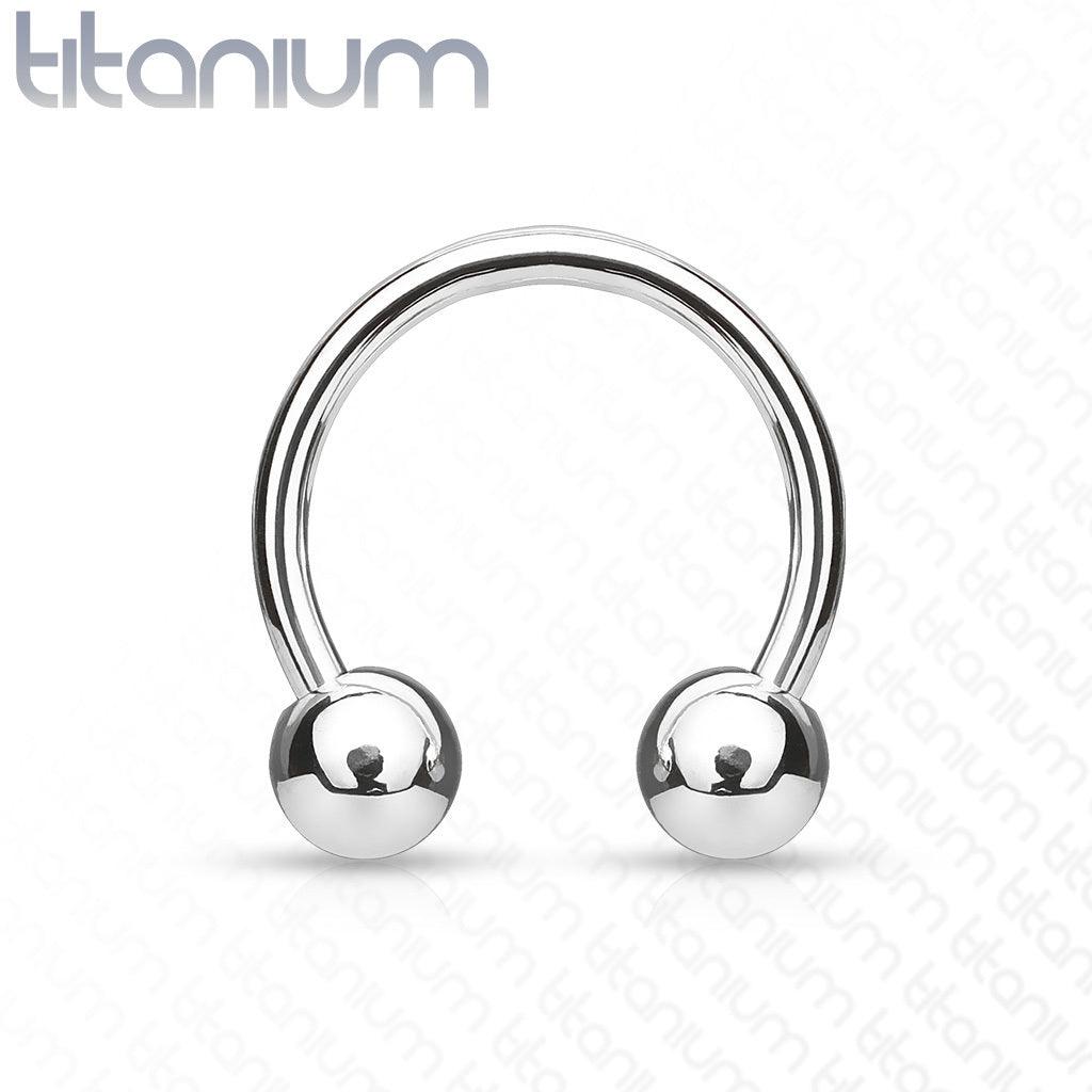 Hevosenkenkä 1,2mm|Grade 23 Solid Titanium Horseshoe with 3mm Balls