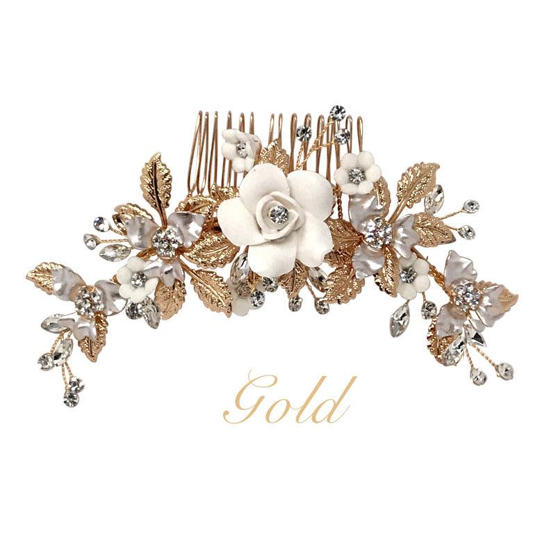 Hairpiece, ATHENA BRIDAL|Blooming Roses Headpiece -Luxe Hair Comb (G)