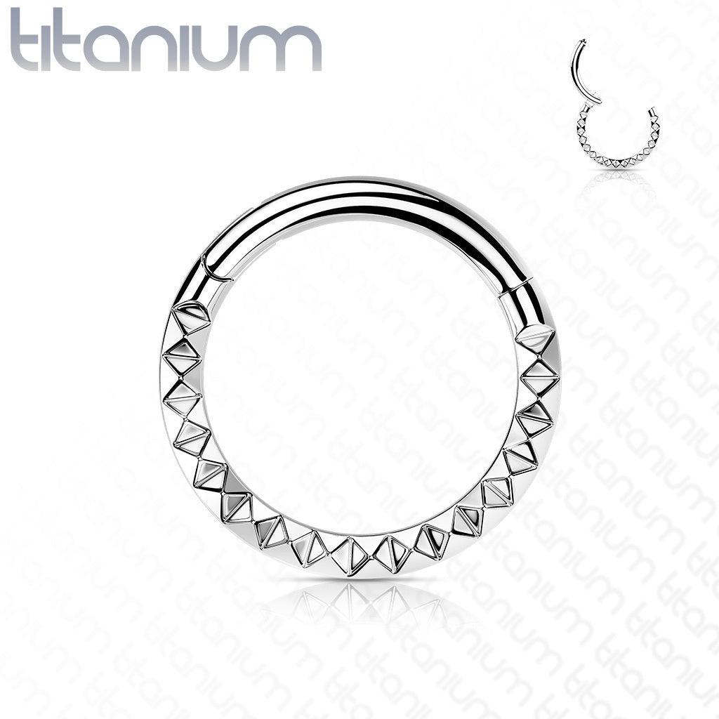 Lävistysrengas, Implant Grade Titanium Front Pyramid Cut Hoops