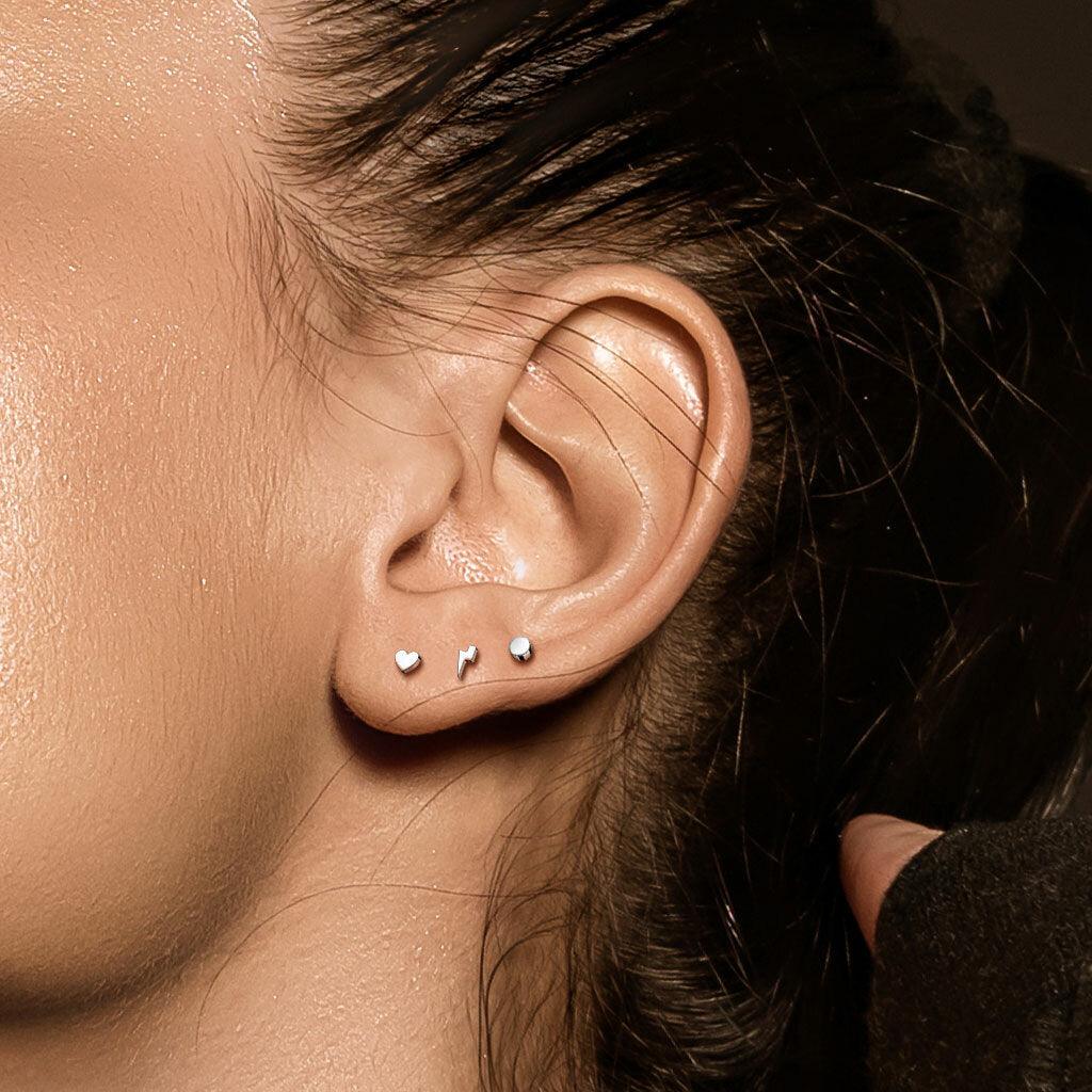 Rustokoru/traguskoru, Titanium Mini Heart in Gold -sydän labret