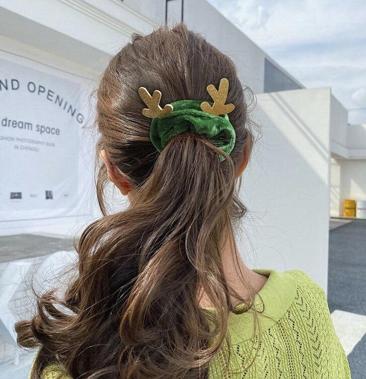 Donut/Scrunchie|SUGAR SUGAR, Christmas Reindeer in Green