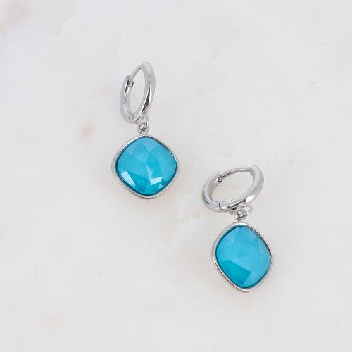 Earrings, BOHM PARIS|Léa avec Cristal azure blue (rhodium)