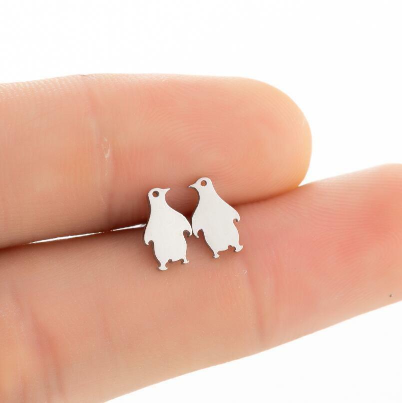 Surgical Steel Studs, Steel Penguin Earstuds