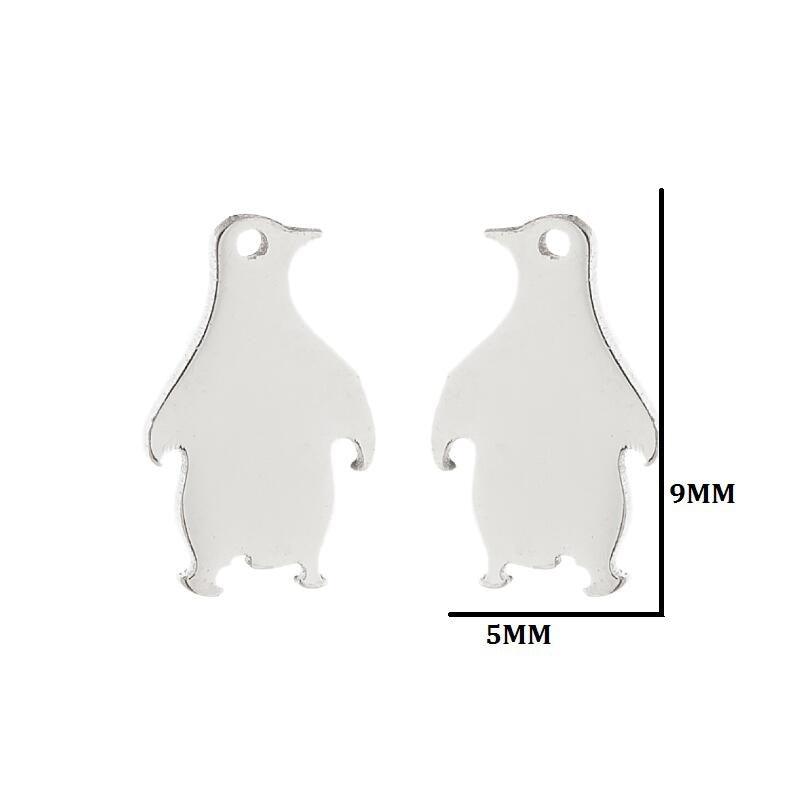 Surgical Steel Studs, Steel Penguin Earstuds