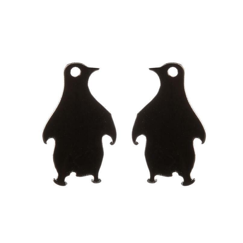 Kirurginteräsnapit, Steel Penguin Earstuds in Black -pingviininapit