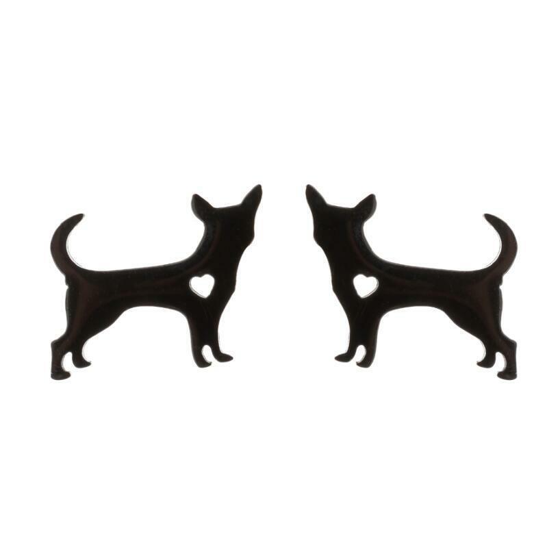 Kirurginteräsnapit, Dog Earstuds in Black -koiranapit