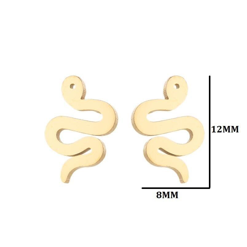 Kirurginteräsnapit, Steel Snake Earstuds in Gold -käärmenapit