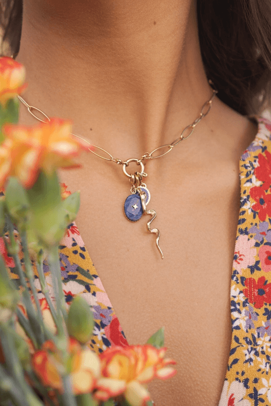 Mascot/pendant, BOHM PARIS|Lockie Charm Dent -pierre labradorite