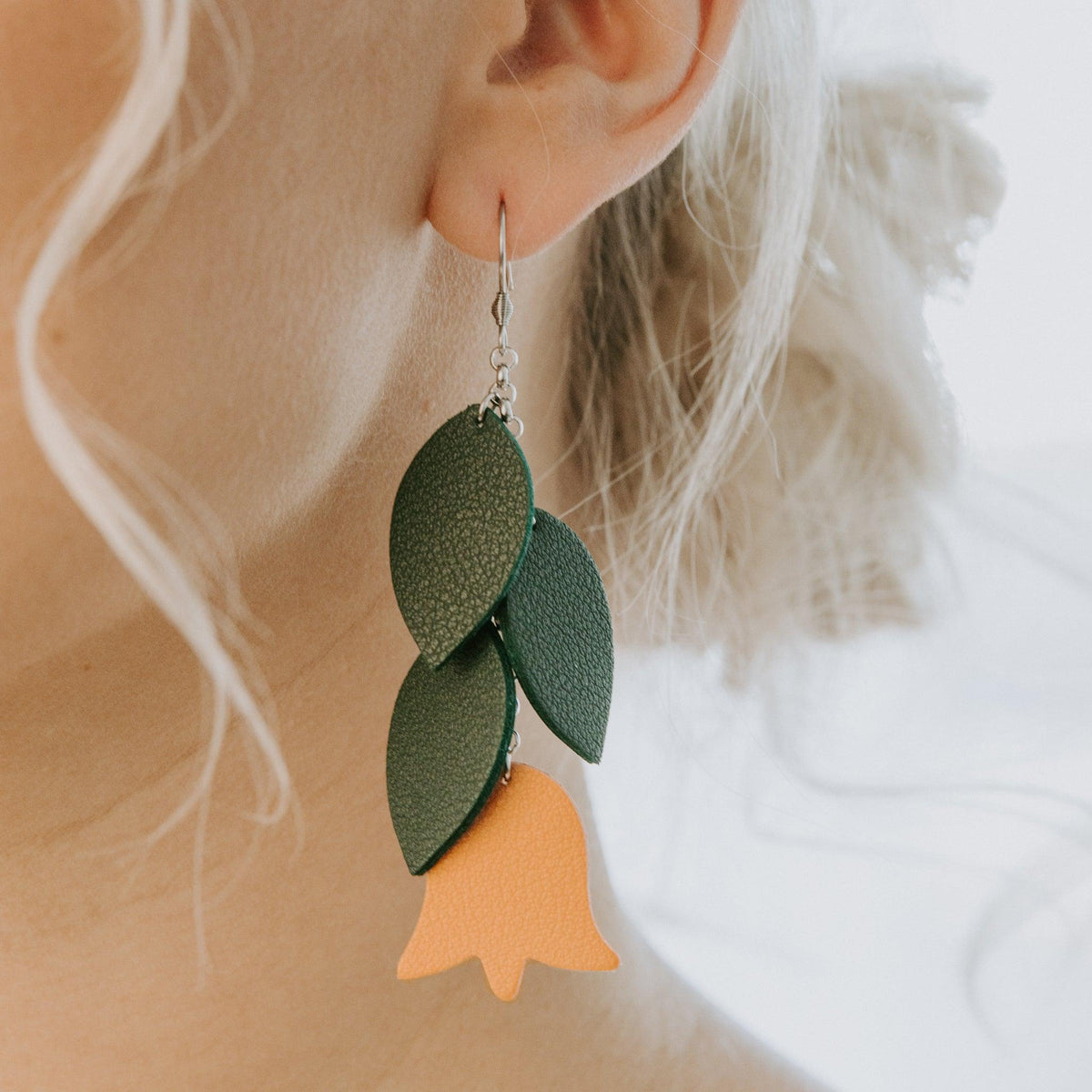LEMPI earrings, Frida (green, peach)
