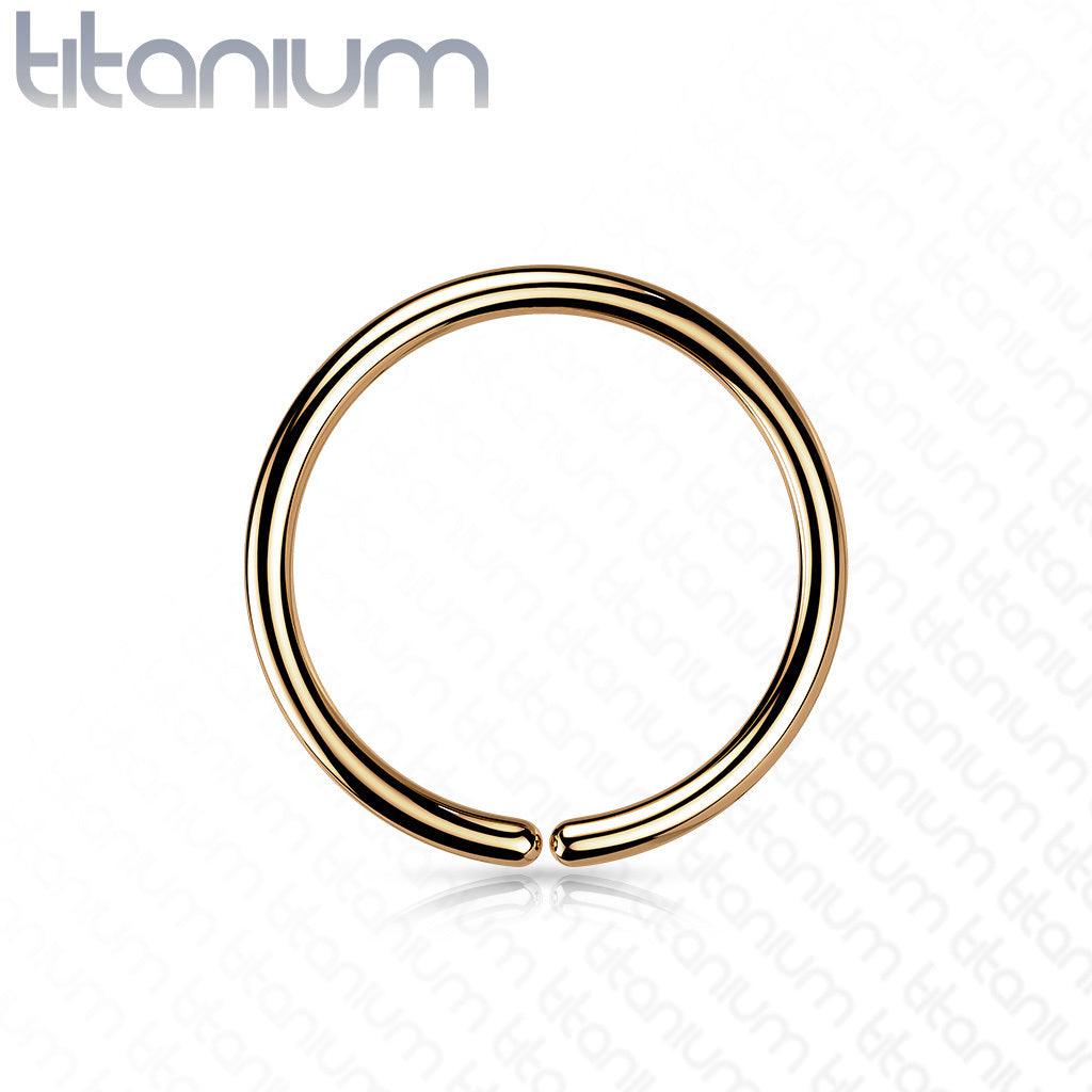 Lävistysrengas 0,8mm, Titanium Bendable Hoop in Rosegold