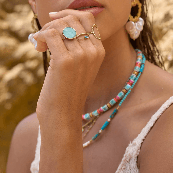 Ring, BOHM PARIS|Bague Maxine -labradorite/gold