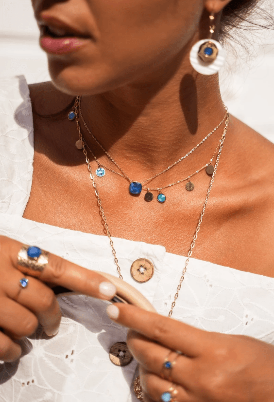 Kaulakoru, BOHM PARIS|Collier Bea -monisävyinen sininen/hopea