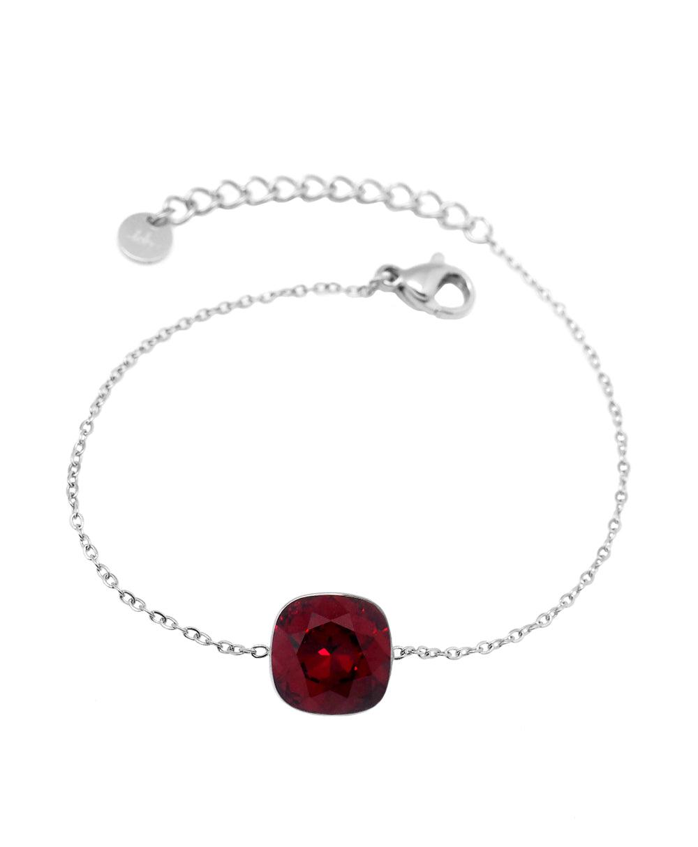 Rannekoru, BOHM PARIS|Bracelet Bea -rubiininpunainen/hopea