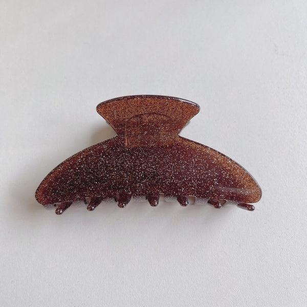 Hair clip|SUGAR SUGAR, Glitter Clip - brown glitter shark tooth