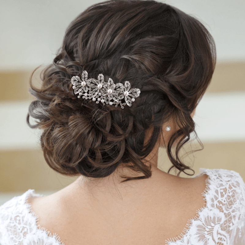 Hair accessory, ATHENA BRIDAL|Andrea rose gold flower hair comb