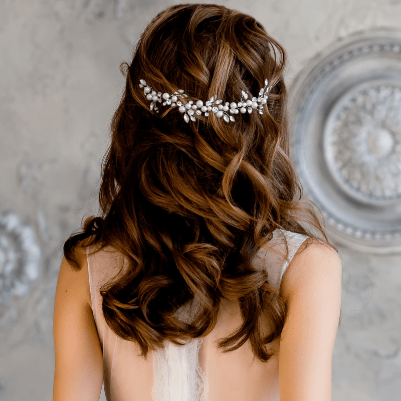 Hiuskoru, ATHENA BRIDAL | Ruby Pearl Vine -hopeinen helmihiuskoriste