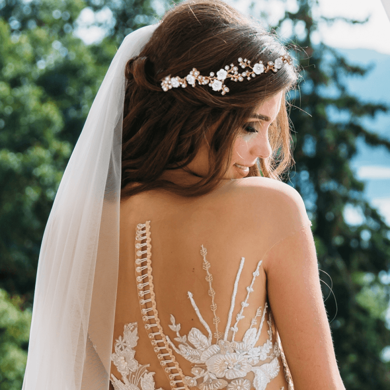 Hair ornament, ATHENA BRIDAL|Eternal Pearl Vine -gold pearl hair ornament