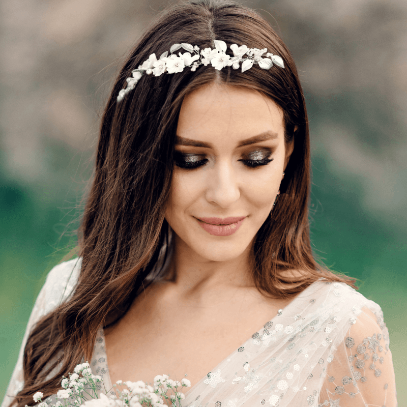 Hiuskoru, ATHENA BRIDAL|Nicole Blush Vine -hopeinen hiuskoriste
