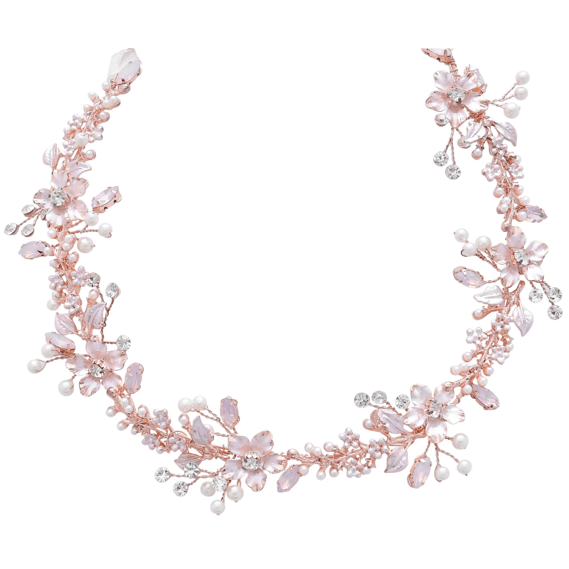 Hiuskoru, ATHENA BRIDAL|Linda Pink Blush Vine -vaaleanpunainen köynnös