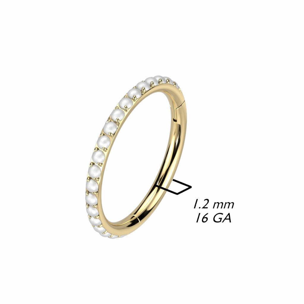 Lävistysrengas, Titanium Pearl Hoop in Gold -titaaninen helmiclicker