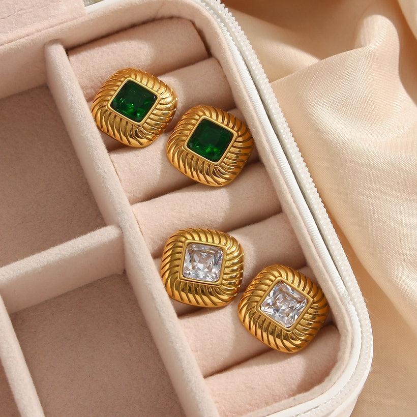 FRENCH RIVIERA|Norah Earrings -mustat kirurginteräsnapit