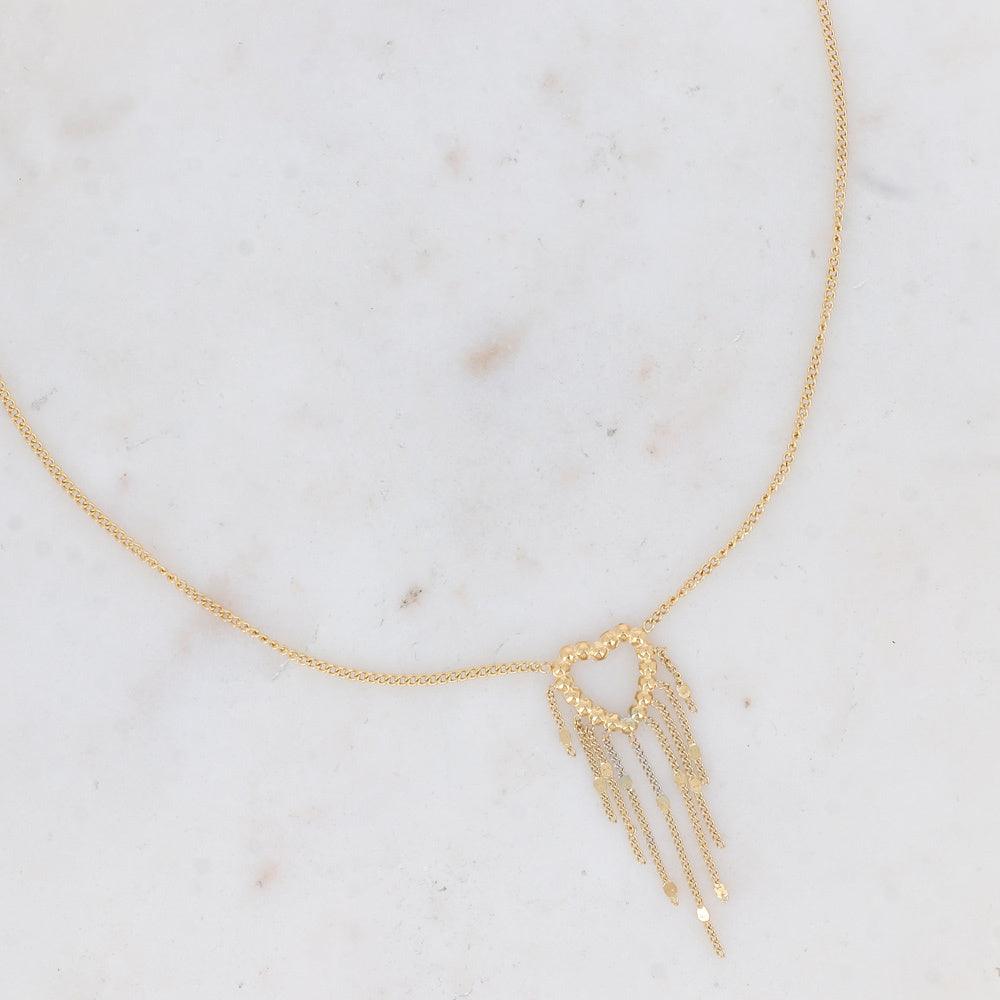 Necklace, BOHM PARIS|Collier Coeur -heart necklace with chains (gold)