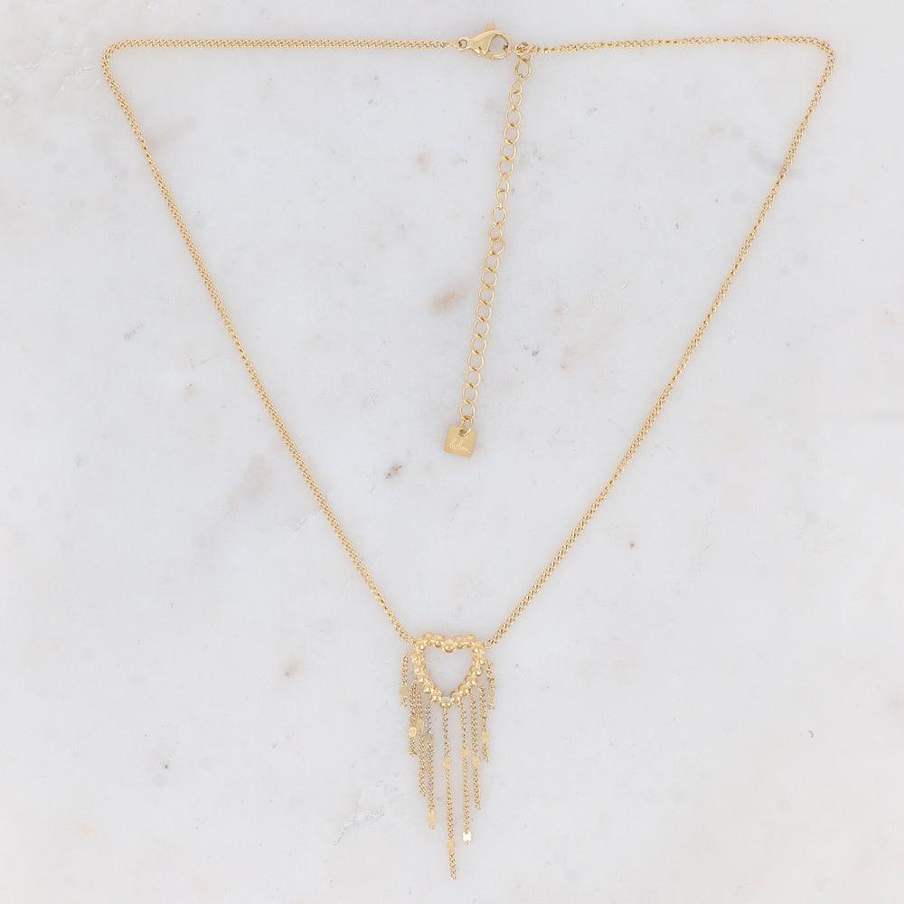 Necklace, BOHM PARIS|Collier Coeur -heart necklace with chains (gold)