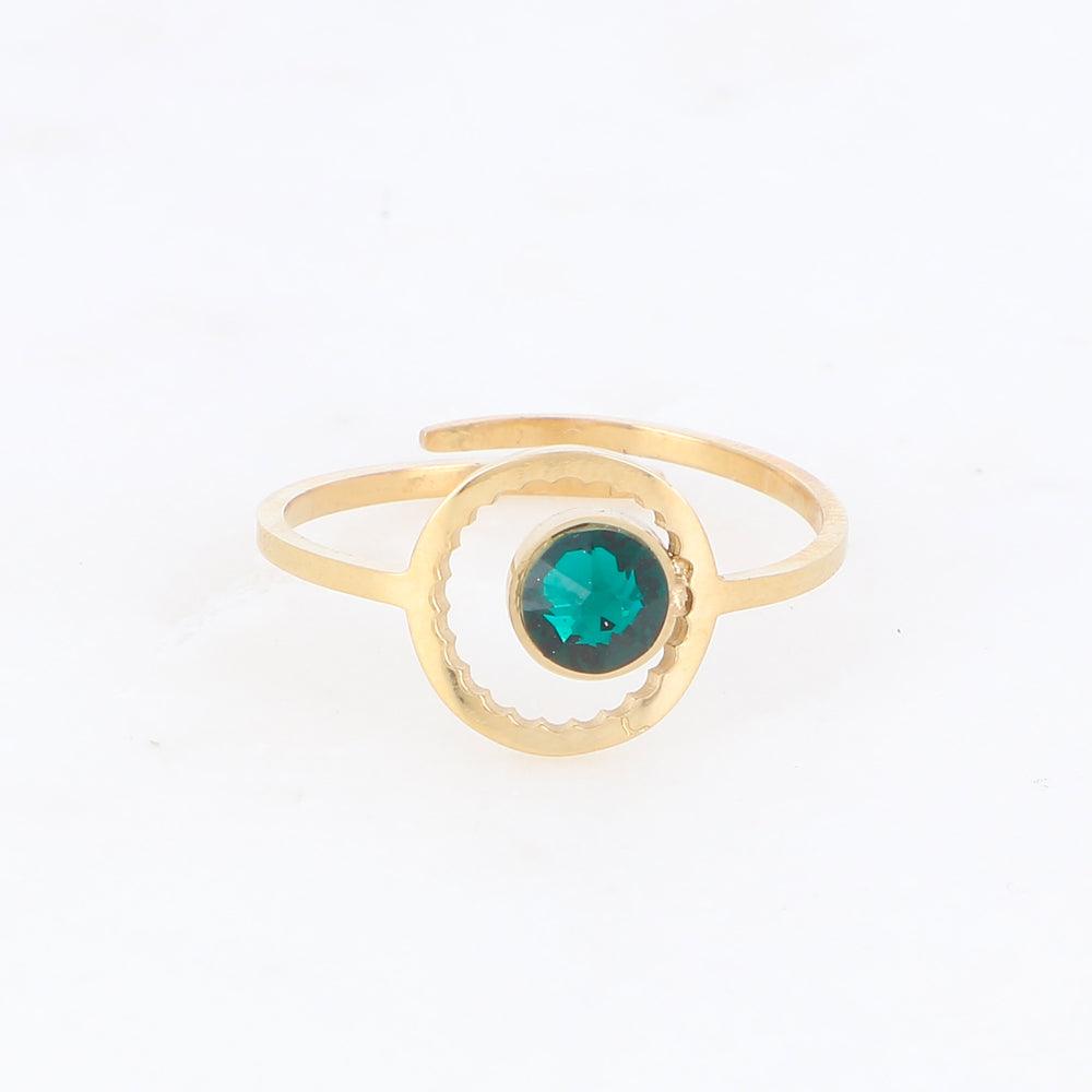 Sormus, BOHM PARIS|Bague Sohan -smaragdinvihreä/kulta