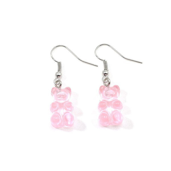 Earrings, Pink Gummy Bear